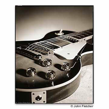 Advertising photograph of an electric guitar